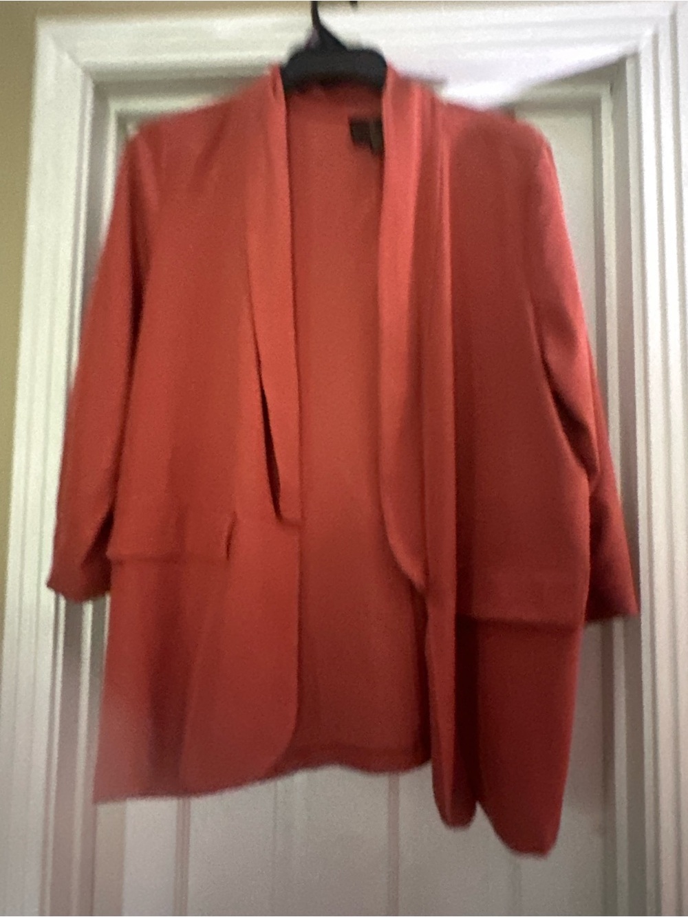 Worthington Open-Front Coral-Red Blazer Jacket